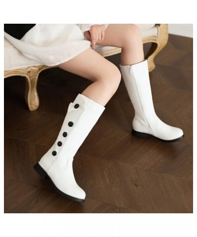 Wide Calf Boots for Women Black Cowgirl Boots Cowboy Boots for Women Women'S Motorcycle Boots 2-white $20.51 Outdoor Shoes