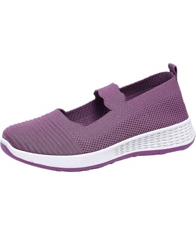 Slip Ons Wide Flats for Women Bow-Knot Slip Ons Ballet Flats for Women Purple $15.56 Mules & Clogs