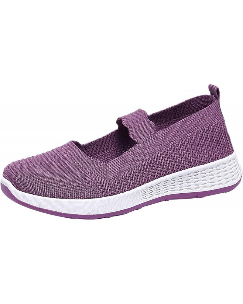 Slip Ons Wide Flats for Women Bow-Knot Slip Ons Ballet Flats for Women Purple $15.56 Mules & Clogs