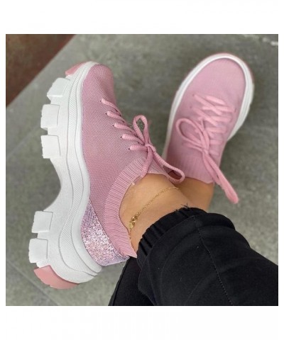 Womens Sports Walking Sneakers Fashion Running Casual Shoes Sneakers Tennis Shoes Slip On Platform Orthopedic Shoes Pink $14....