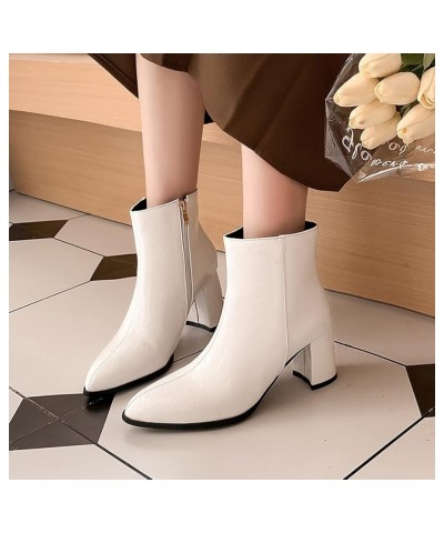 Women over The Knee Boots Wide Calf Women's Fashion Popular Stone Pattern Pointed Toe Thick Square Heel Solid Color Retro Med...