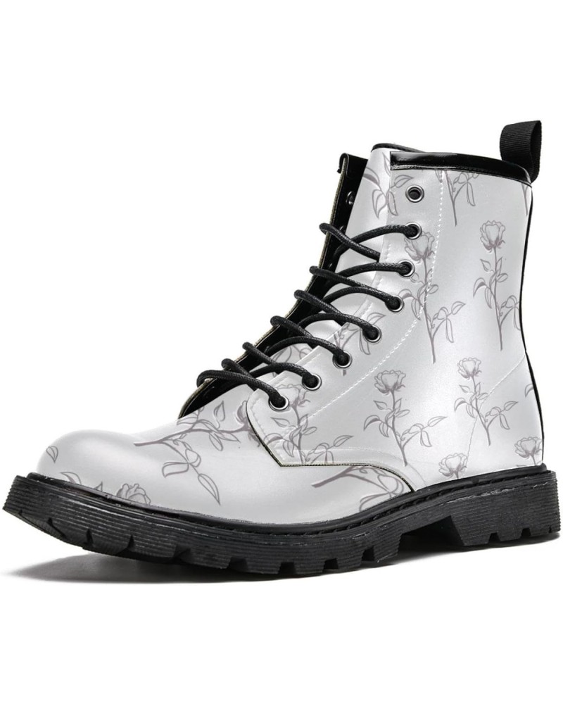 Winter Shoes for Women Girls Vintage Rose High Top Lace Up Leather Boots Stylish Print Ankle Booties 6.5 $34.39 Boots