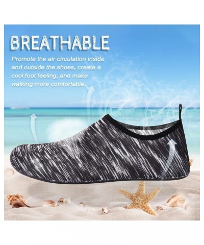 Water Shoes Barefoot Aqua Yoga Socks Quick-Dry Beach Swim Surf Shoes for Women Men Estripe Grey $8.39 Outdoor Shoes