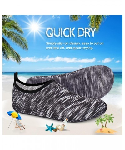 Water Shoes Barefoot Aqua Yoga Socks Quick-Dry Beach Swim Surf Shoes for Women Men Estripe Grey $8.39 Outdoor Shoes