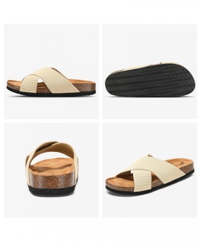 Slide Sandals for Women Cork Footbed with Soft Knit Comfort X Tape Sandals Velvet Latte $24.50 Sandals