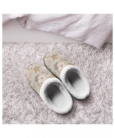 Humor Slippers Flower Slipper peonies Women Slippers Shearling House Slippers Women House Shoes Washable Slipper $14.58 Slippers