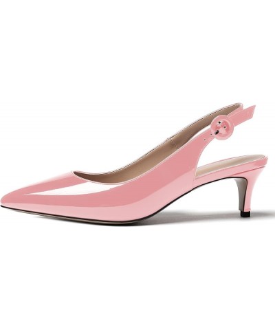 Women's Pointed Toe Slingback Ankle Strap Patent Kitten Low Heel Pumps Office Work Dress Shoes 2 Inch Pink $37.49 Pumps