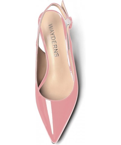 Women's Pointed Toe Slingback Ankle Strap Patent Kitten Low Heel Pumps Office Work Dress Shoes 2 Inch Pink $37.49 Pumps