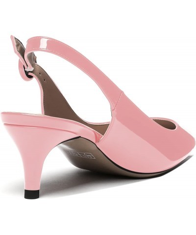 Women's Pointed Toe Slingback Ankle Strap Patent Kitten Low Heel Pumps Office Work Dress Shoes 2 Inch Pink $37.49 Pumps