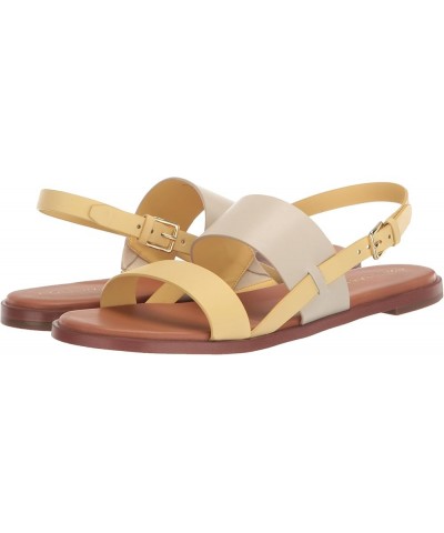 womens Flynn Flat Sandal Gold/Ivory $33.84 Sandals