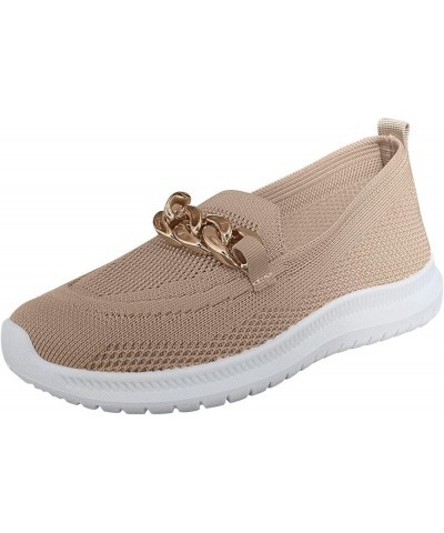 Sneakers for Women 2023 Slip On Sneakers Casual Comfort Walking Running Shoes Breathable Loafers Walking Tennis Shoes Z3-khak...