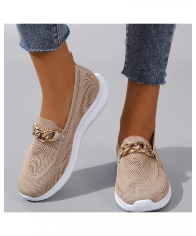 Sneakers for Women 2023 Slip On Sneakers Casual Comfort Walking Running Shoes Breathable Loafers Walking Tennis Shoes Z3-khak...