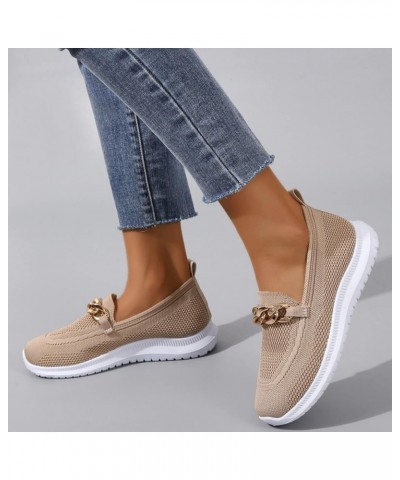 Sneakers for Women 2023 Slip On Sneakers Casual Comfort Walking Running Shoes Breathable Loafers Walking Tennis Shoes Z3-khak...