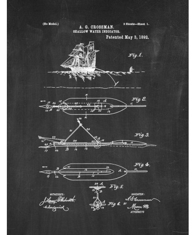 Shallow Water Indicator Patent Print Midnight Blue (8.5" x 11") M14716 11" x 14" Chalkboard $9.64 Athletic Shoes