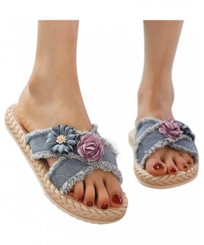 Flip Flops Women Size 9 Plantar Fasciitis Slippers Women Sandals For Women Rubber Sandals For Women Shoes For Women Sa G-blue...