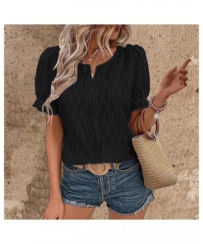 Womens Fashion Tops Cute Puff Sleeve Blouses Dressy Casual Clothes Long Sleeve Women Running Shirt Black $8.77 Athletic Shoes