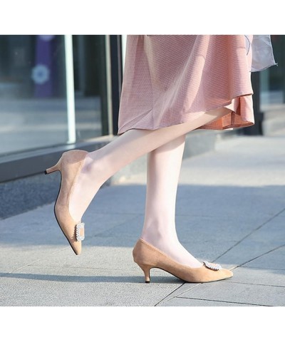 Women's Low-Heeled Pointed Toe Pumps, 2inch Stiletto Heels Fashion Autumn Winter Office Wedding Party Dress Shoes Nude $24.56...