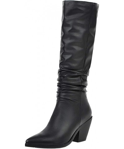 Women Fashion Western Booties Black-pu 04 $21.06 Boots