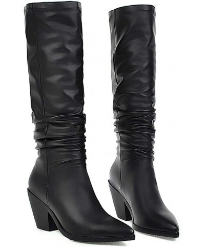 Women Fashion Western Booties Black-pu 04 $21.06 Boots