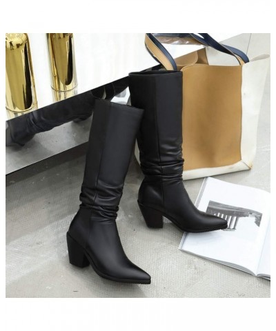 Women Fashion Western Booties Black-pu 04 $21.06 Boots