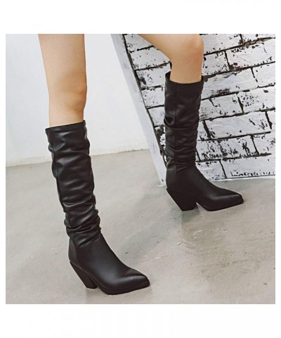 Women Fashion Western Booties Black-pu 04 $21.06 Boots