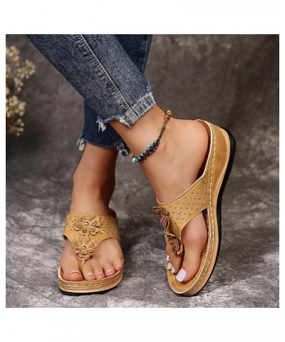 Orthopedic Sandals for Women Dressy Summer Walking Sandals Sandals Comfy Slider Roman Open Toe Slip Flip Flops Flat On Clip B...