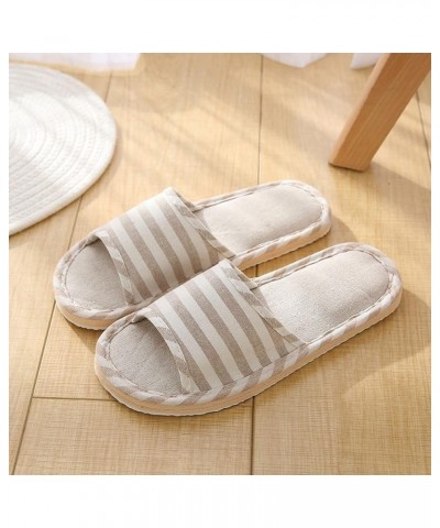 Indoor Outdoor Slippers, Women Indoor Slippers Floor Flat Shoes Spring Autumn Linen Flip Flops Home Slippers Female Comfortab...