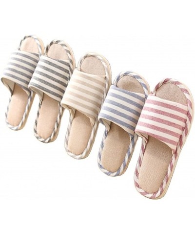 Indoor Outdoor Slippers, Women Indoor Slippers Floor Flat Shoes Spring Autumn Linen Flip Flops Home Slippers Female Comfortab...