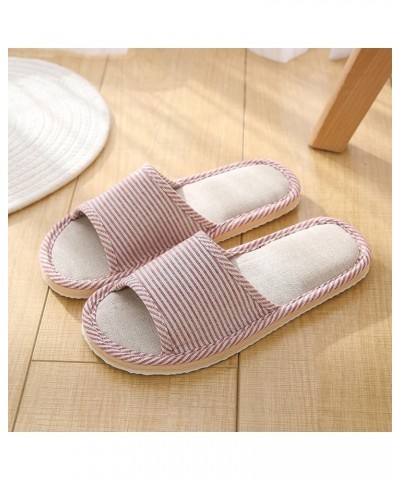 Indoor Outdoor Slippers, Women Indoor Slippers Floor Flat Shoes Spring Autumn Linen Flip Flops Home Slippers Female Comfortab...