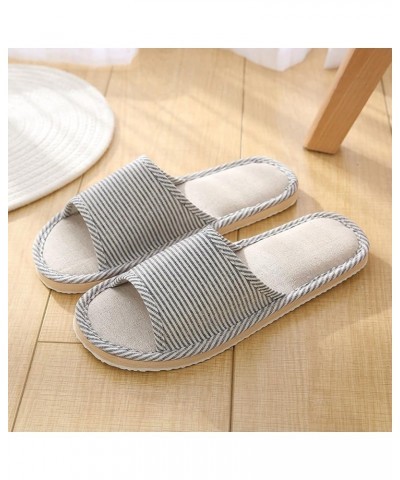 Indoor Outdoor Slippers, Women Indoor Slippers Floor Flat Shoes Spring Autumn Linen Flip Flops Home Slippers Female Comfortab...