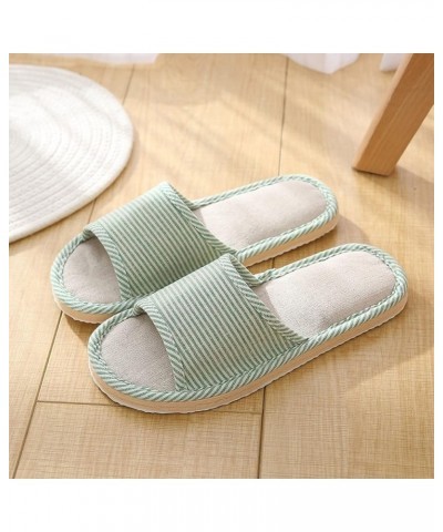 Indoor Outdoor Slippers, Women Indoor Slippers Floor Flat Shoes Spring Autumn Linen Flip Flops Home Slippers Female Comfortab...