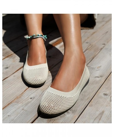 Ladies Fashion Solid Color Breathable Mesh Shallow Mouth Womens Casual Slip on Shoes to Wear with Casual Dresses Beige $8.75 ...