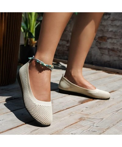 Ladies Fashion Solid Color Breathable Mesh Shallow Mouth Womens Casual Slip on Shoes to Wear with Casual Dresses Beige $8.75 ...