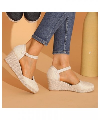 Womens Closed Toe Sandals, Espadrilles for Women Closed Toe Wedges Summer Sandals Ankle Strap Casual Closed Toe Wedge Sandals...