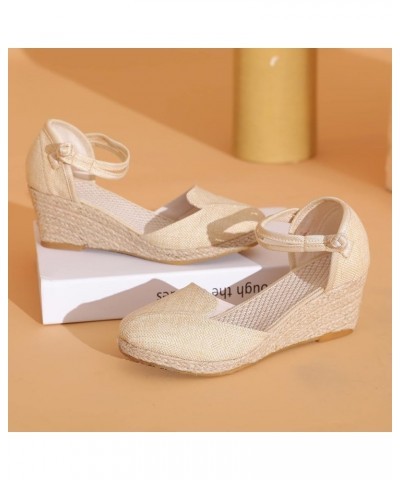 Womens Closed Toe Sandals, Espadrilles for Women Closed Toe Wedges Summer Sandals Ankle Strap Casual Closed Toe Wedge Sandals...