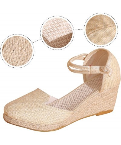 Womens Closed Toe Sandals, Espadrilles for Women Closed Toe Wedges Summer Sandals Ankle Strap Casual Closed Toe Wedge Sandals...