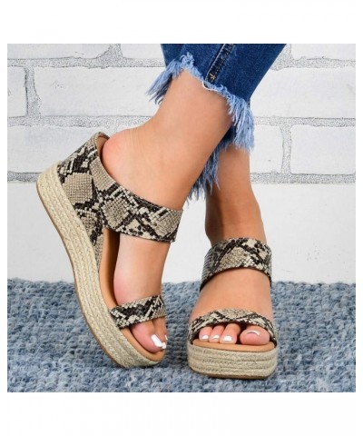 Summer Women Open Toe Breathable Beach Sandals Slip-On Straw Casual Wedges $19.56 Sandals