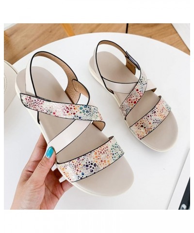 Women's Summer Sandals Casual Comfortable Flip Flops Beach Shoes Fashion Sandals Elastic Flat Sandals for Women White $22.68 ...