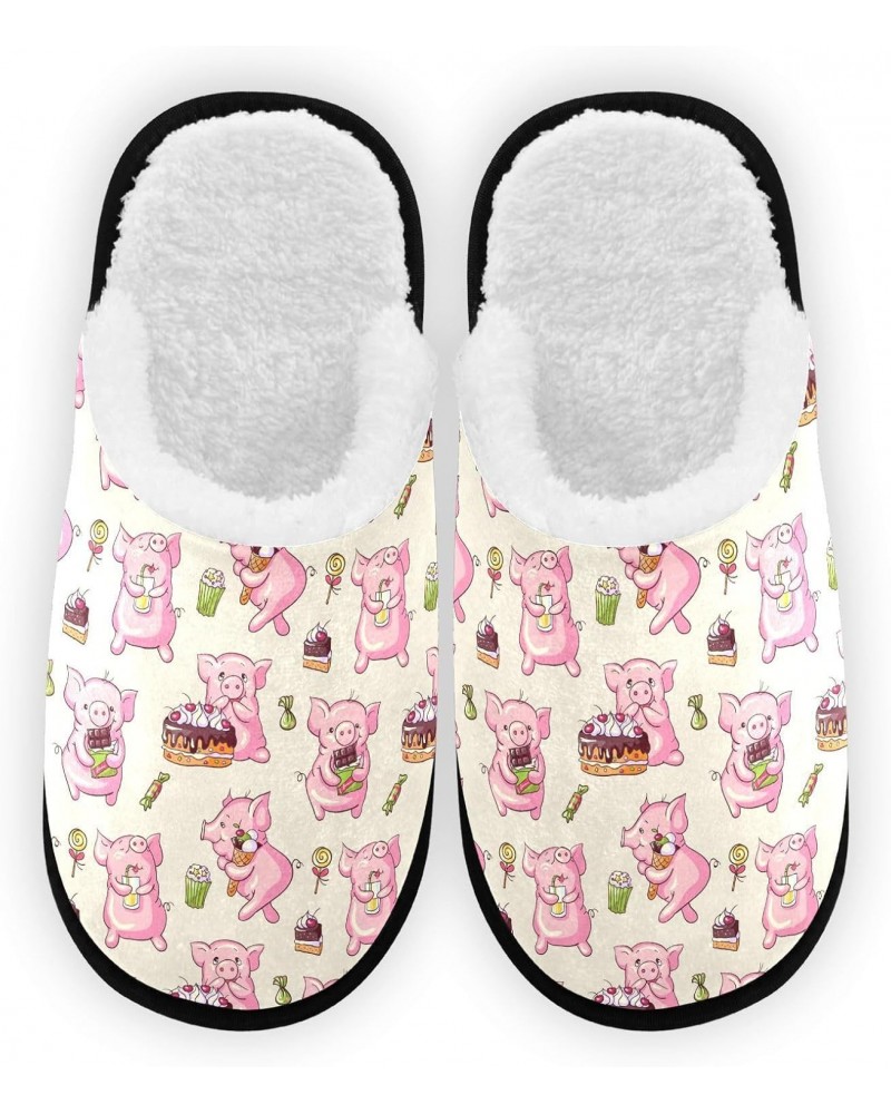 Pigs Sweets Slippers for Women Men House Spa Slippers Slipper Indoor Fluffy Home Slippers for Gift Hotel Guest Travel Bedroom...