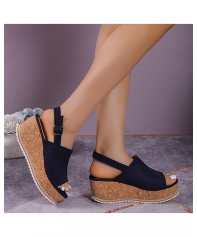 Sandals for Women Dressy Summer Rhinestone Elastic Band Wedge Sandals Comfy Open Toe Bohemian Beach Sandals Z01-black $16.42 ...