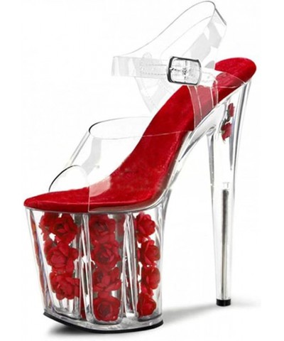 Men's Women's Rose Transparent Platform Sandals,Exotic Fetish High Heels,Stripper Club Pole Dancing Heels,Wedding Party Eveni...