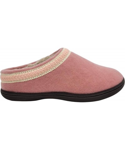 Womens Wool Felt Clog Slippers JMH1319T - Warm Cozy Plush Faux Fur Lined - Indoor Outdoor House Slipper for Women Light Pink ...