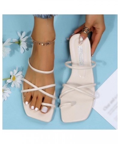 Platform Sandals Tan Sandals Dressy Flats Shoes For Women Shoes Women Sandals Flats For Women Dressy Khaki-h $10.53 Sandals