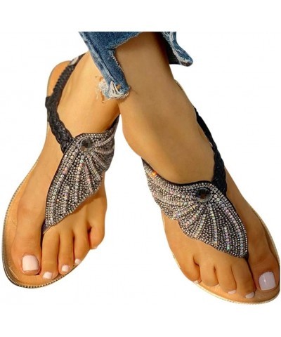 Women's Ladies Shoes Summer Sandals Flops Flip Casual Women's Sandals Sandals (Gold, 6) Black 8.5 $13.14 Sandals