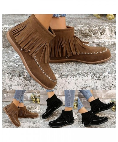 Women's Flat Ankle Boots Ankle Booties for Women Low Heel Dressy Ankle Booties Short Winter Boots Womens Ankle Boots Zb7-coff...