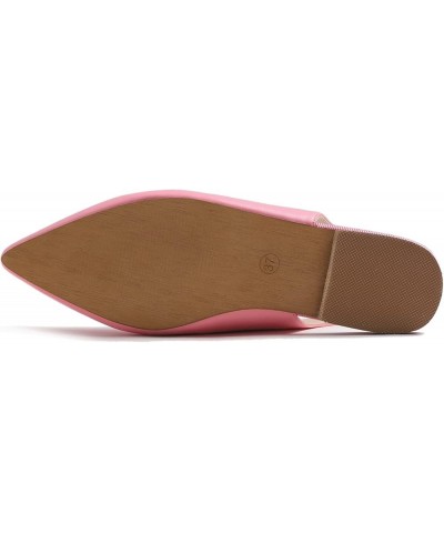 Pointed Toe Casual Slingback Flat Mules Women's Fashion Buckle Strap Slide Summer Slippers Hot Pink Vegan Leather Plain $16.4...