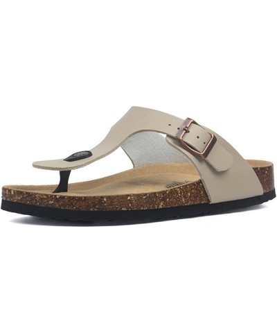 Women Fashion Thongs Cork Sandals 165 Beige $20.20 Sandals