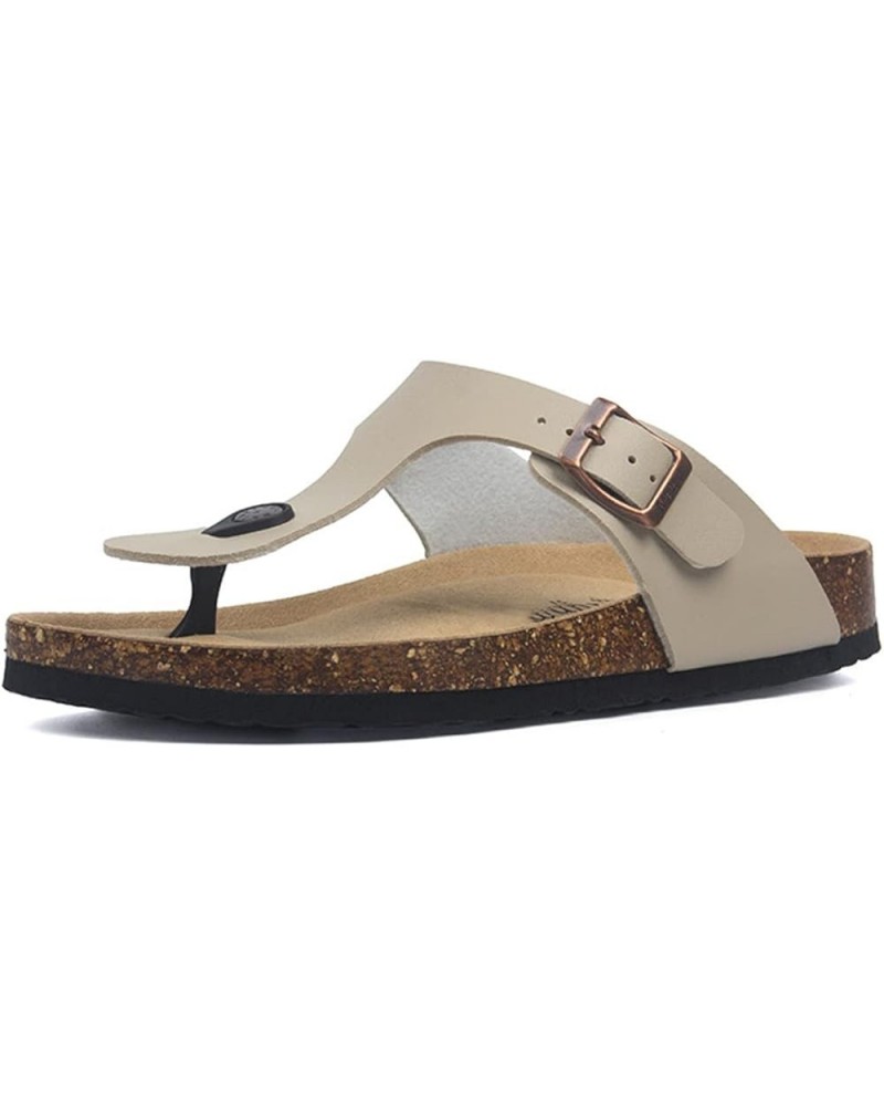 Women Fashion Thongs Cork Sandals 165 Beige $20.20 Sandals