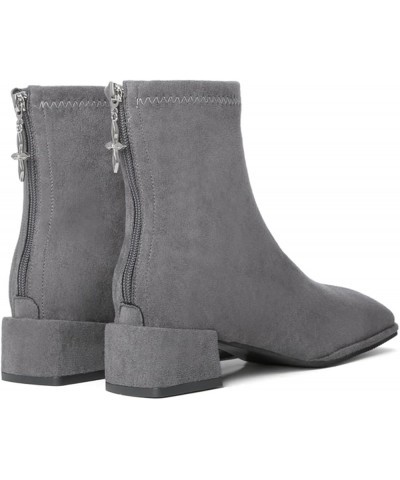 Ankle Boots Chunky Heel Cowboy Boots Boots for Women Knee High Sexy Fashion Bow Snow Boots Grey-1 $19.11 Boots