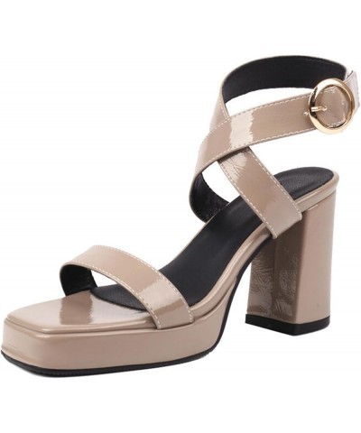 Women's Block Heeled Sandals,Chunky Heels Sandals Open Toe Ankle Strap Dressy Heels Party Wedding Homecoming Shoes Nude $24.8...